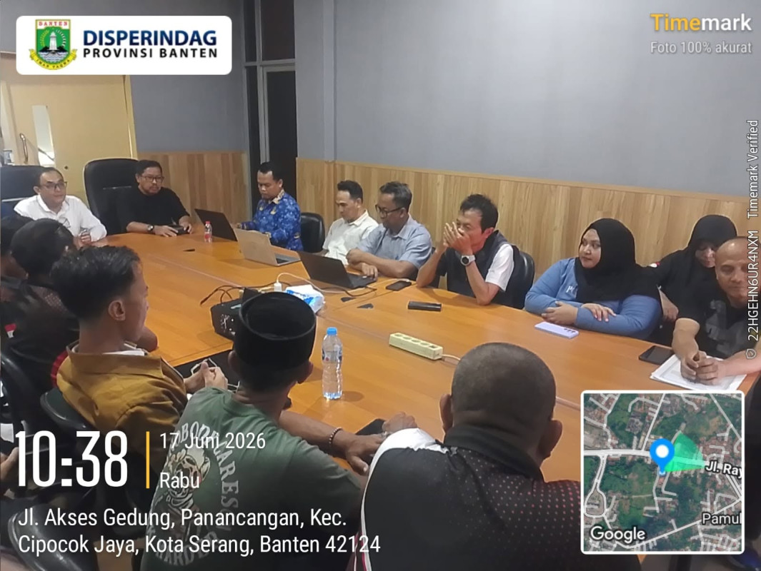 KEPALA DISPERINDAG PROVINSI BANTEN HADIRI EKSPOSE LAPORAN AKHIR PENYUSUNAN SOP MANAJERIAL LABORATORIUM PENGUJIAN MUTU